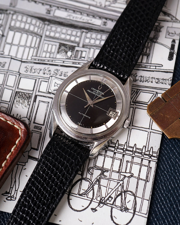 1964 Universal Genève Polerouter Date | Glossy Black Dial | Ref
