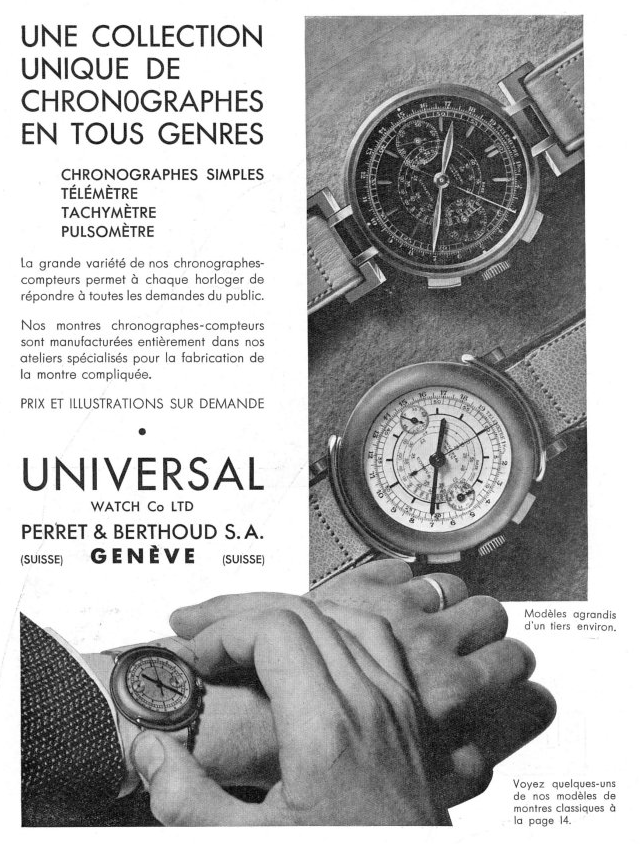 *RARE* 1940s Berthoud Geneve ¨Universal Genève¨ Pocket Chronograph | Multi-Scale GLOSSY GILT Snail Dial |  Ref. 5610 | Caliber 385