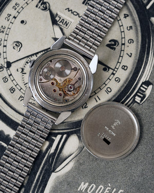 1950s Movado Calendograf Triple-Calendar in French| Fancy Lugs | Ref. 14820 | Breguet Numbers | Unpolished | Fab. Suisse Dial