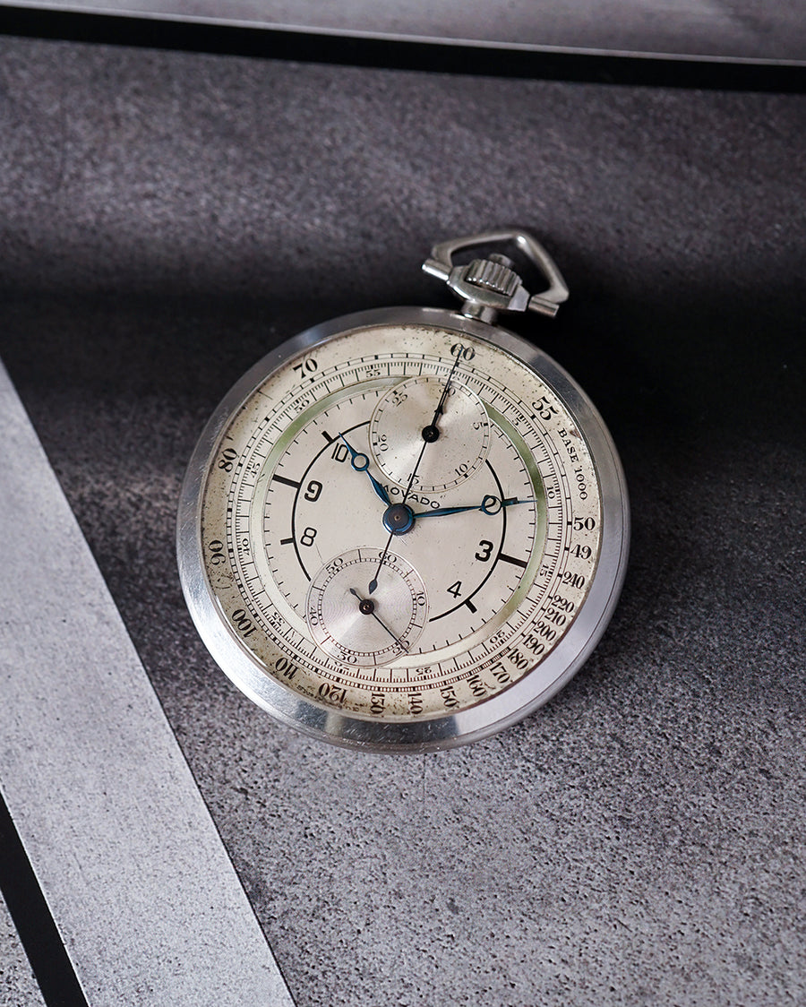 1930s Movado Chronograph Pocket Watch | Three-Tone Sector Dial & Breguet Hands | Staybrite