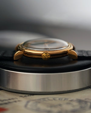 *RARE* 1954 Omega Black Honeycomb Dial | Possibly Unique Piece | Ref. OT 14331 | 18Kt Pink Gold | No-Lume | De Luxe, With Hand‑Riveted Gold Markers
