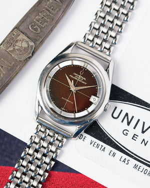 1964 Tropical Universal Genève Polerouter Date |  Gilt Glossy Caramel Black Dial |Microtor | Ref.204607-1