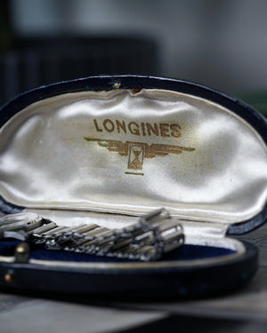 NOS* 1944 Longines Peach-Salmon Dial | Faceted Lugs | Ref.4730 | Cal. 23M | Gay Frères Bamboo Bracelet | Extract From Archives and Box