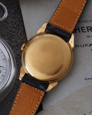 *RARE* 1940s Vacheron Constantin Cornes de Vache | Jumbo 37.5mm | 18Kr Pink Gold | Hard Enamel Dial