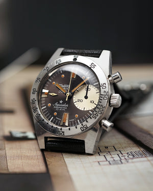 *NEAR MINT* 1960s Aquastar Deepstar 'Rally' Chronograph by Duward | Big Eye  | Valjoux 23