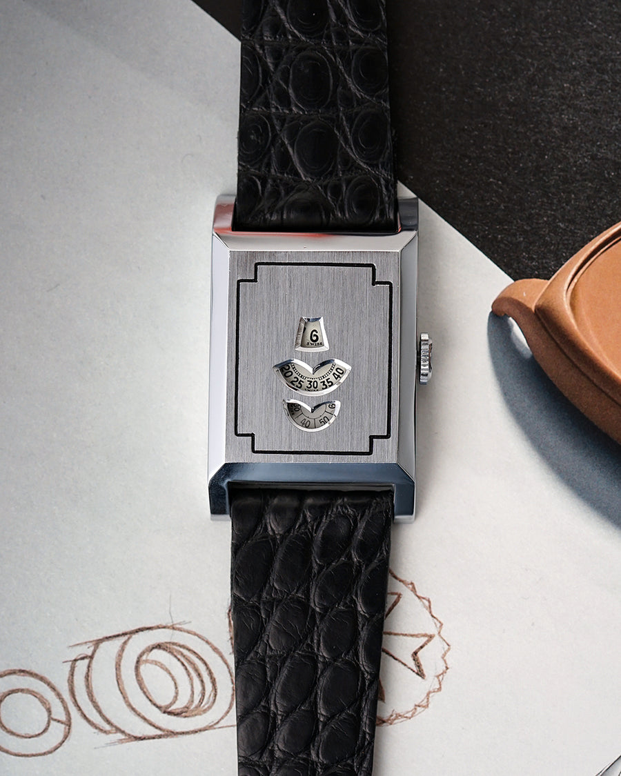 NOS* 1920s Jump-Hour Anonymous - Stainless Steel | Large  25.5mm x 41mm | Cal. As340