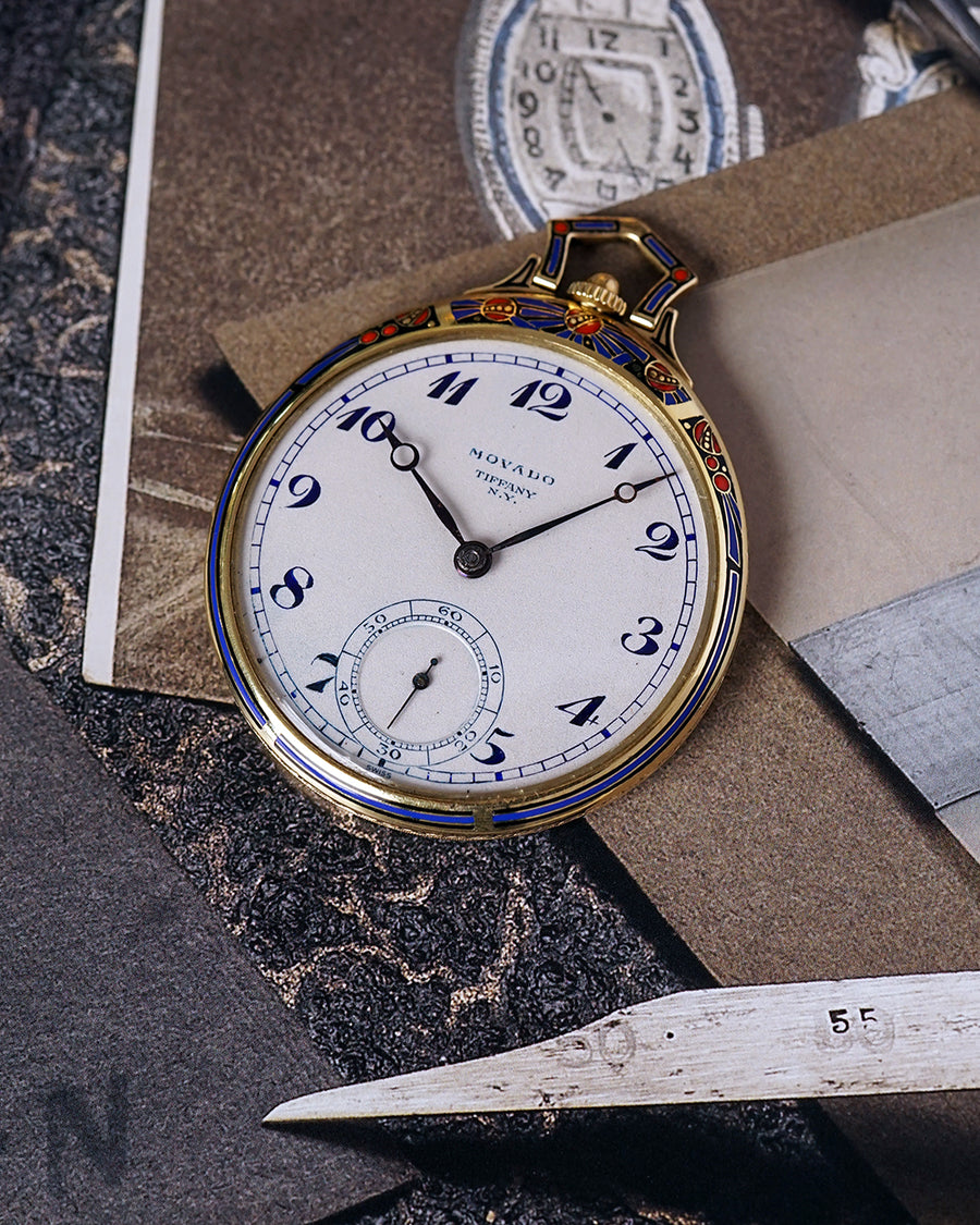 *VERY RARE* 1917 Movado Tiffany N.Y | Enameled Asymetric Case | Hand-Engraved Retailers | Breguet Numbers & Hands| Cal.620