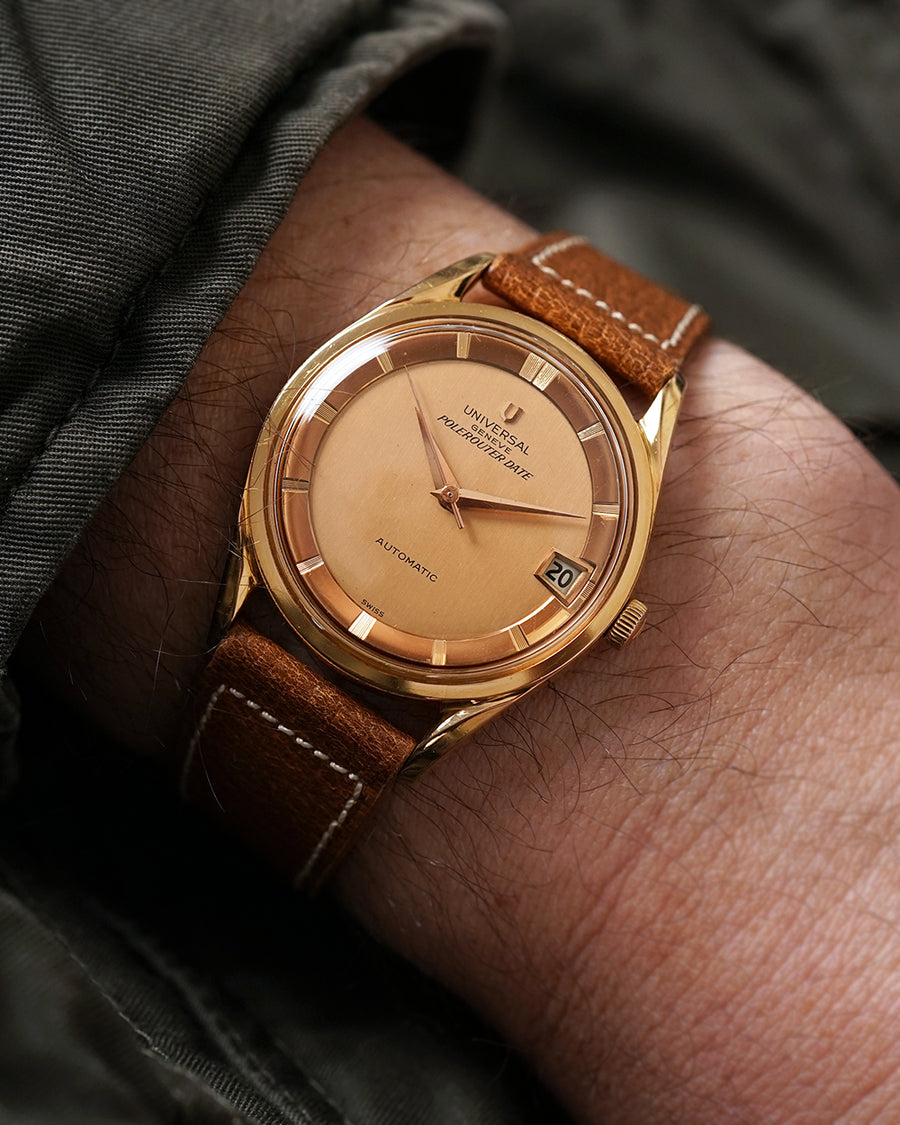 1962 Universal Genève Polerouter Date | 18Kt Rose Gold | Microtor Cal.218.2 | Box & Buckle | Ref.H 104601-1