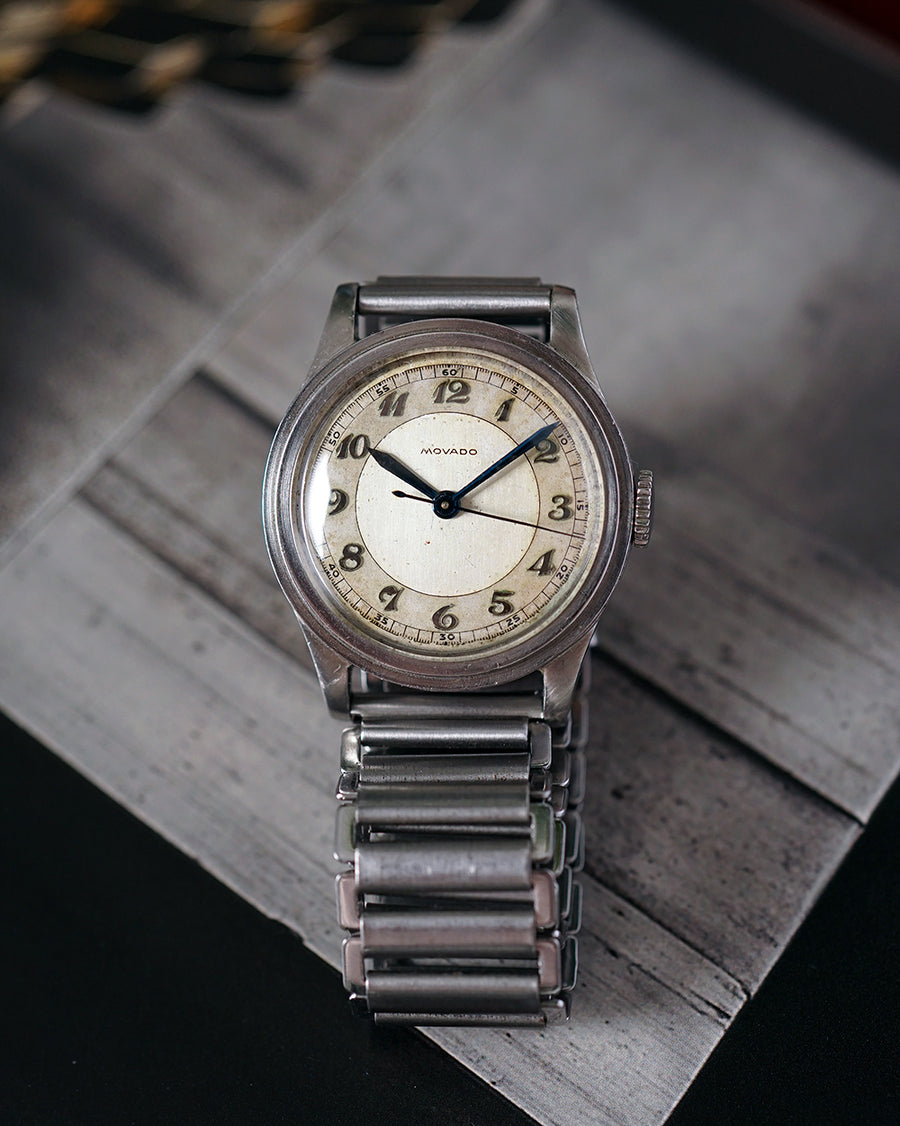 1930s Movado Two-Tone Dial | Applied Breguet Numbers | Stepped Bezel  | Ref. 12715  | Cal.75