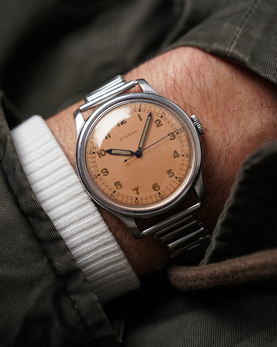 *RARE* 1930s Eterna 'Pilots Watch' Jumbo 38mm | Salmon Dial | Cal. 852