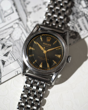 *VERY RARE* 1948 Rolex Bombé Oyster Perpetual - BubbleBack | Gilt Dial - Chapter Ring | Ref. 5018 | "OCC" Dial