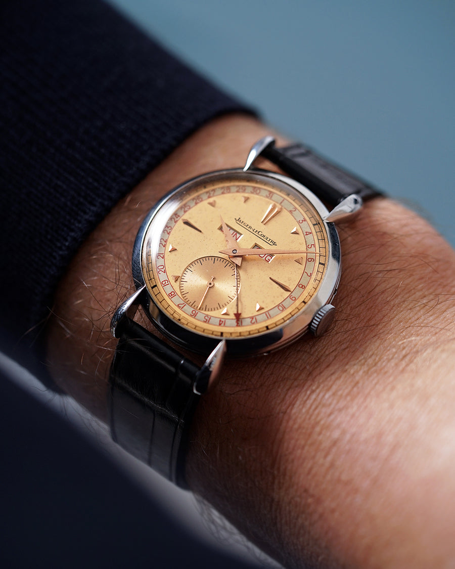 1940s Jaeger-LeCoultre Copper-Salmon Dial | Triple Calendar | Ref.2904 | Teardrop lugs - Large 36mm Stainless Steel | With Box
