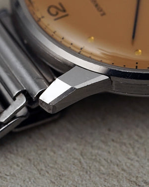 NOS* 1944 Longines Peach-Salmon Dial | Faceted Lugs | Ref.4730 | Cal. 23M | Gay Frères Bamboo Bracelet | Extract From Archives and Box