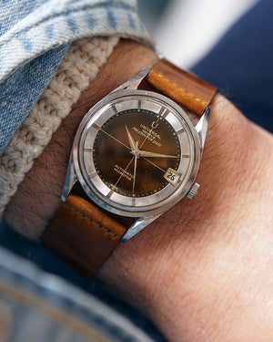 1959 Tropical Universal Genève Polerouter | Gilt Glossy Caramel Black Dial | Ref.204610-2 | With Buckle