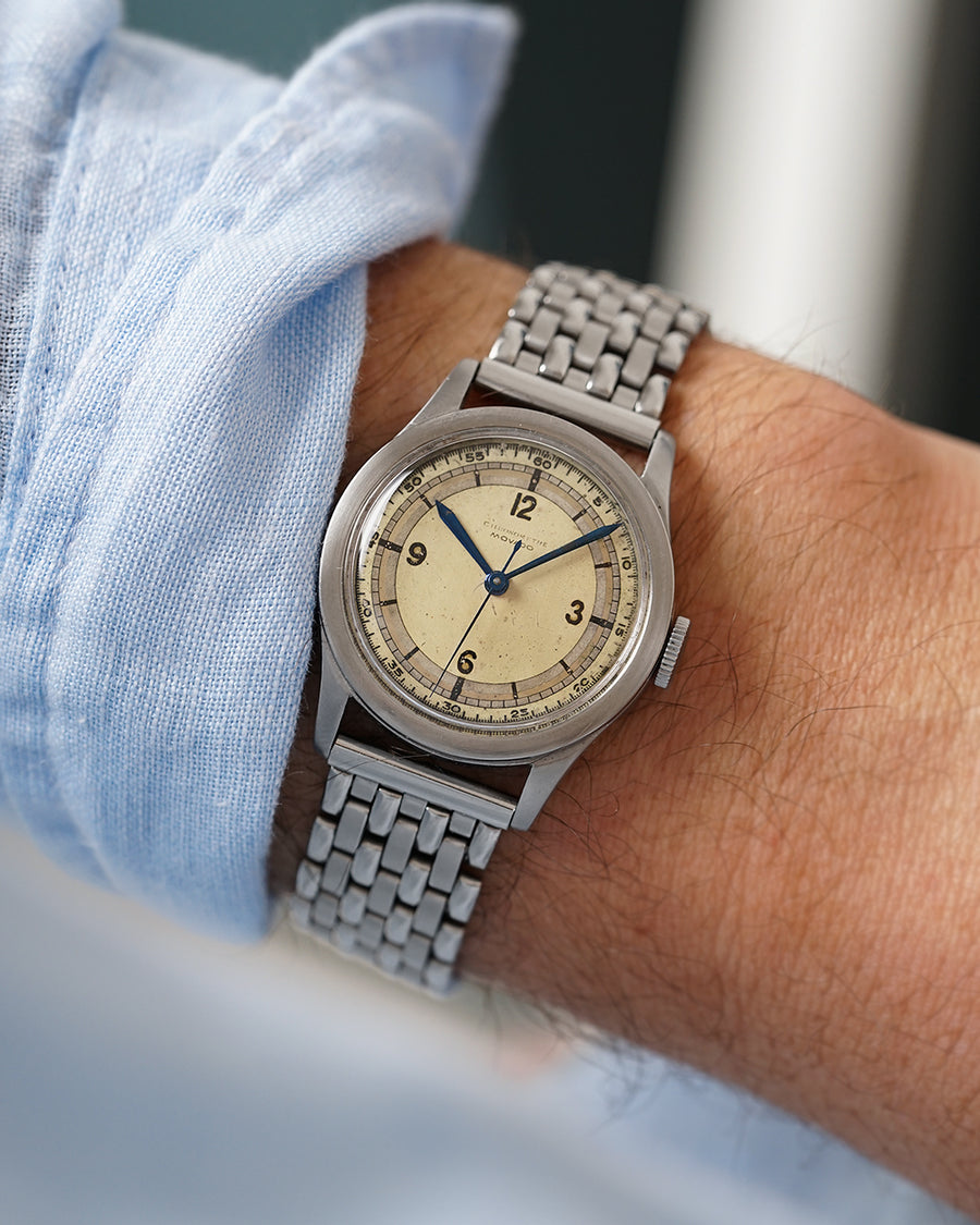 1930s Movado Chronomètre Three-Tone Sector Dial | Flat Bezel  | Ref. 12726  | Cal.75