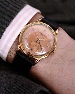1940s Vacheron Constantin Pink-Salmon Dial | Ref. 4240 | Triple Italian Calendar | 18Kt Rose Gold | Downturned Claw Lugs