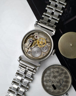 1940s Movado Acvatic | Two-Tone Sector Dial -Breguet Numbers | François Borgel Case | Ref. 11730 | Cal.150MN