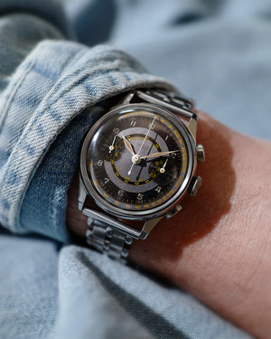 1940s Tissot Chronograph 15TL / 33.3 | Multi-Color | Two-Tone Dial | Rare Faceted Lugs | 37.5mm
