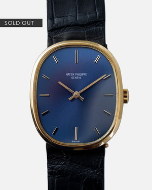 1968 Patek Philippe Ellipse | Ref. 3548 | Blue Dial | Original Double Box, Strap, Buckle + New Strap and Store Certificate