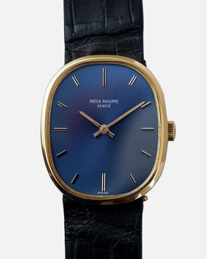 1968 Patek Philippe Ellipse | Ref. 3548 | Blue Dial | Original Double Box, Strap, Buckle + New Strap and Store Certificate