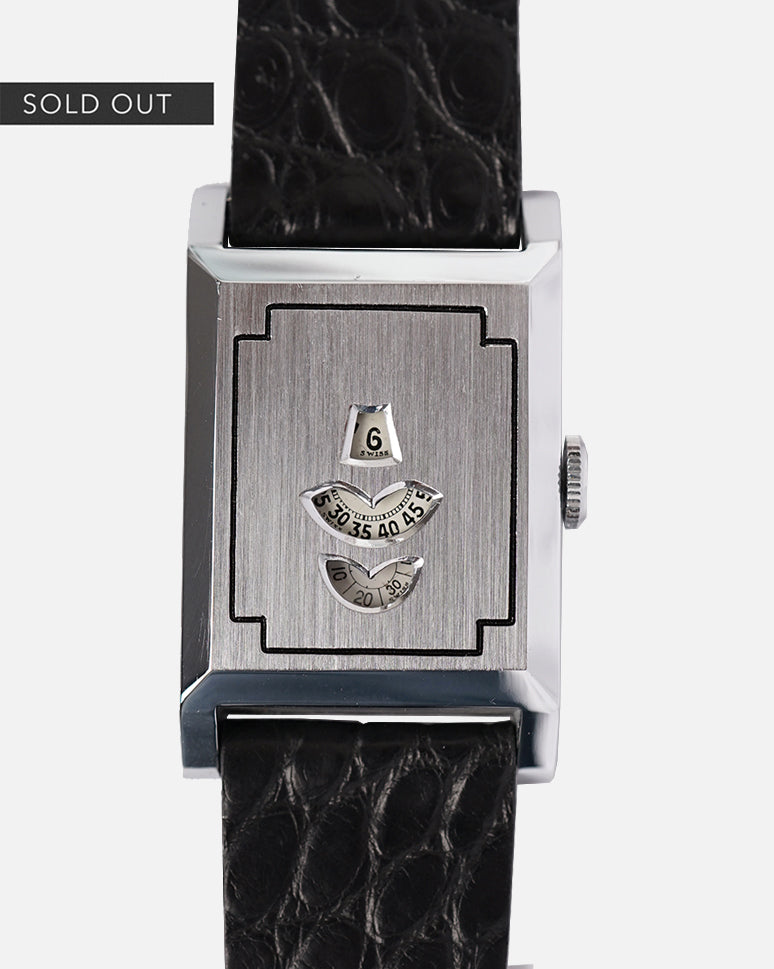 NOS* 1920s Jump-Hour Anonymous - Stainless Steel | Large  25.5mm x 41mm | Cal. As340