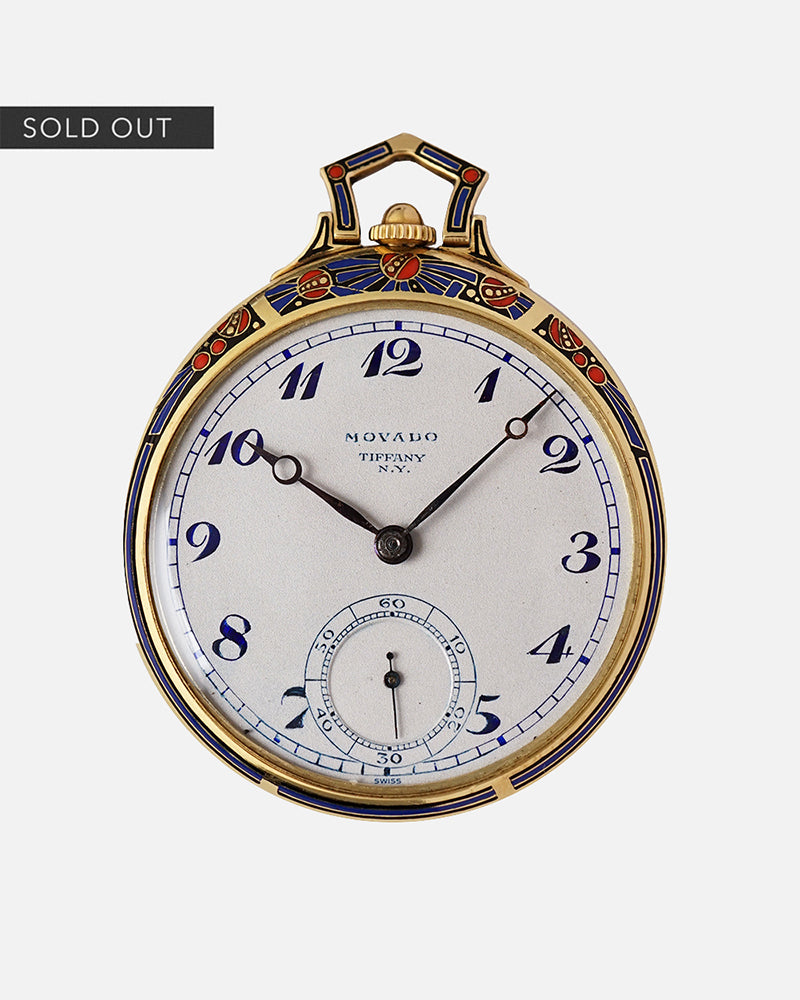 *VERY RARE* 1917 Movado Tiffany N.Y | Enameled Asymetric Case | Hand-Engraved Retailers | Breguet Numbers & Hands| Cal.620