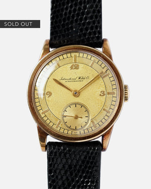 1930s IWC Two-Tone Sector Lemon Dial | Applied Breguet Numbers | Cal.83 | Raimbow Gold Patina