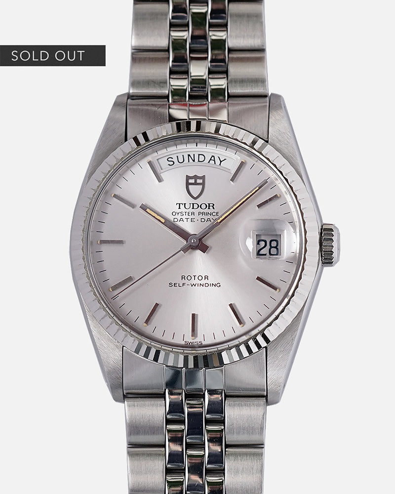 *NOS* 1987 Tudor Date-Day 36mm | White Gold Fluted Bezel | Double Box + Tag + Booklet | Ref. 94614