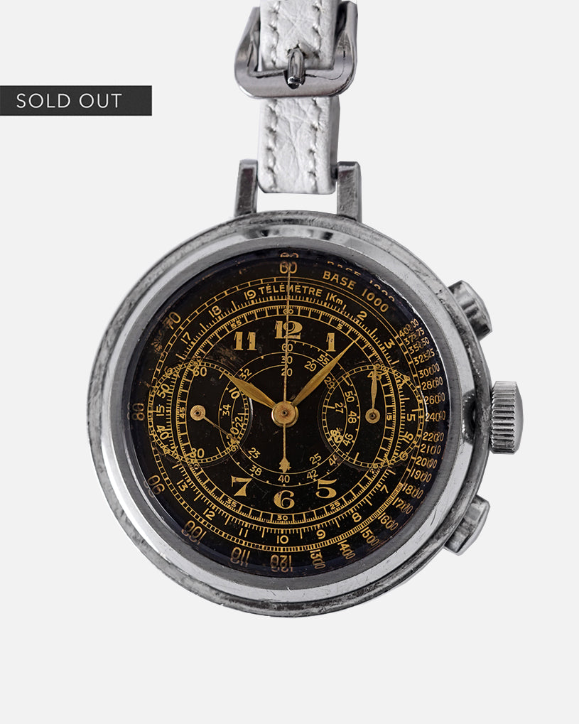 *RARE* 1940s Berthoud Geneve ¨Universal Genève¨ Pocket Chronograph | Multi-Scale GLOSSY GILT Snail Dial |  Ref. 5610 | Caliber 385