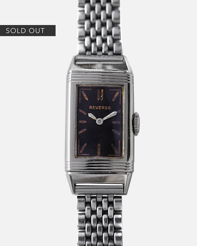 VERY RARE* 1930s Jaeger LeCoultre REVERSO Dame | Black Glossy Dial | Ref. 651