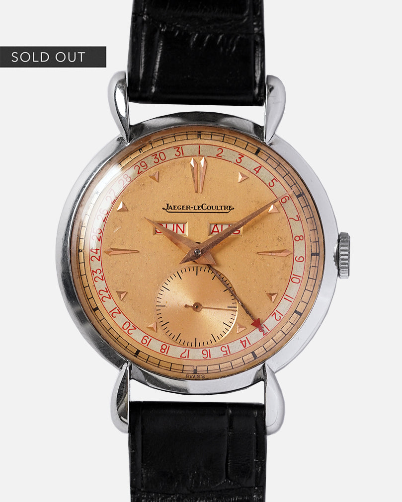 1940s Jaeger-LeCoultre Copper-Salmon Dial | Triple Calendar | Ref.2904 | Teardrop lugs - Large 36mm Stainless Steel | With Box