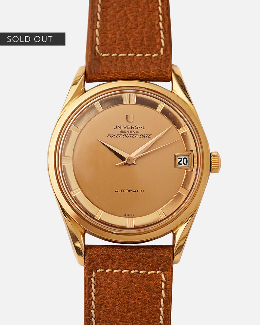 1962 Universal Genève Polerouter Date | 18Kt Rose Gold | Microtor Cal.218.2 | Box & Buckle | Ref.H 104601-1