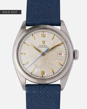 1953 Rolex Oysterdate 6094 | Rare Red Date Wheel & Super Oyster Crown | Eggshell Dial