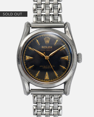 *VERY RARE* 1948 Rolex Bombé Oyster Perpetual - BubbleBack | Gilt Dial - Chapter Ring | Ref. 5018 | "OCC" Dial