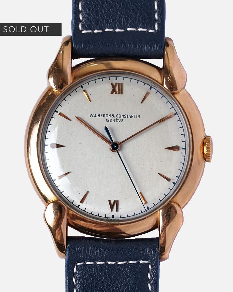 *RARE* 1940s Vacheron Constantin Cornes de Vache | Jumbo 37.5mm | 18Kr Pink Gold | Hard Enamel Dial