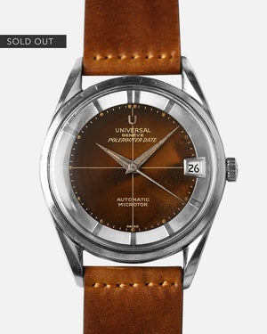 1959 Tropical Universal Genève Polerouter | Gilt Glossy Caramel Black Dial | Ref.204610-2 | With Buckle