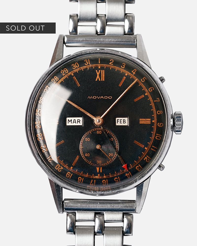 1940s Jumbo Movado Calendograf | Copper Gilt Dial | Triple