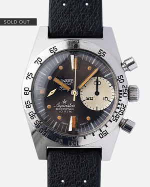 *NEAR MINT* 1960s Aquastar Deepstar 'Rally' Chronograph by Duward | Big Eye  | Valjoux 23