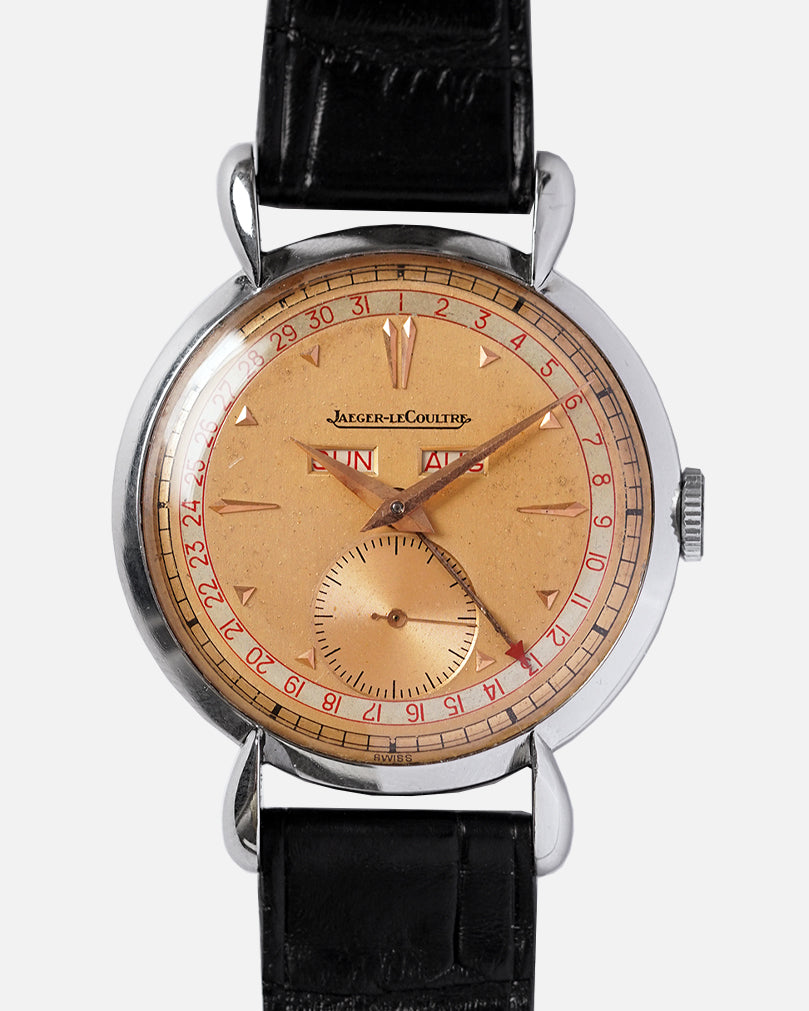 1940s Jaeger-LeCoultre Copper-Salmon Dial | Triple Calendar | Ref.2904 | Teardrop lugs - Large 36mm Stainless Steel | With Box