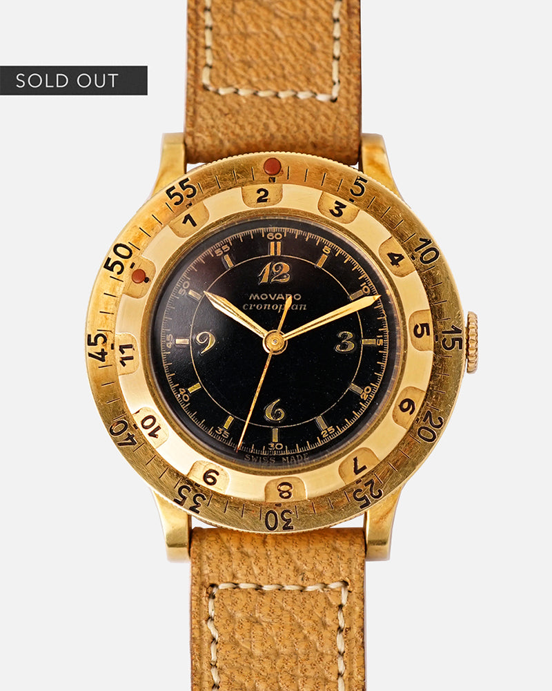 *MUSEUM GRADE* 1930s Movado Cronoplan | Black Glossy Sector Dial & Breguet Numbers | Ref. 1765 | Cal. 150MN