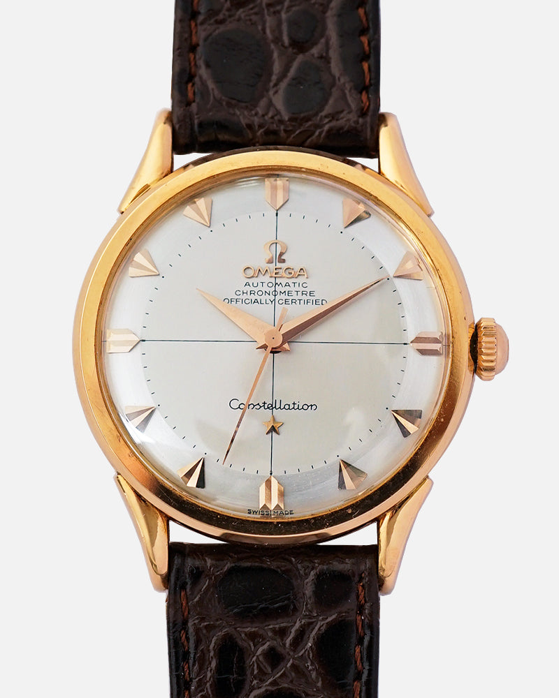 MINT* 1956 Omega Constellation French Case | 18K Pink Rose Gold | No-Lume Two-Tone Dial | With Box
