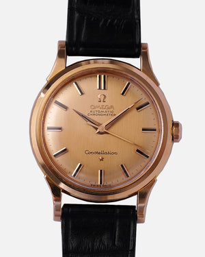 NOS* 1961 Omega Constellation Deluxe |  Ref.14381 82 SC | 18Kt Pink on Pink Gold | No-Lume Onix Indices | Full Set - Box and Papers