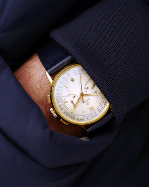 1956 Omega Rare Pulsations and Tachymetre Dial | Cal.320 | Ref. OT 2278 | 18Kt Gold |  | With Original Buckle