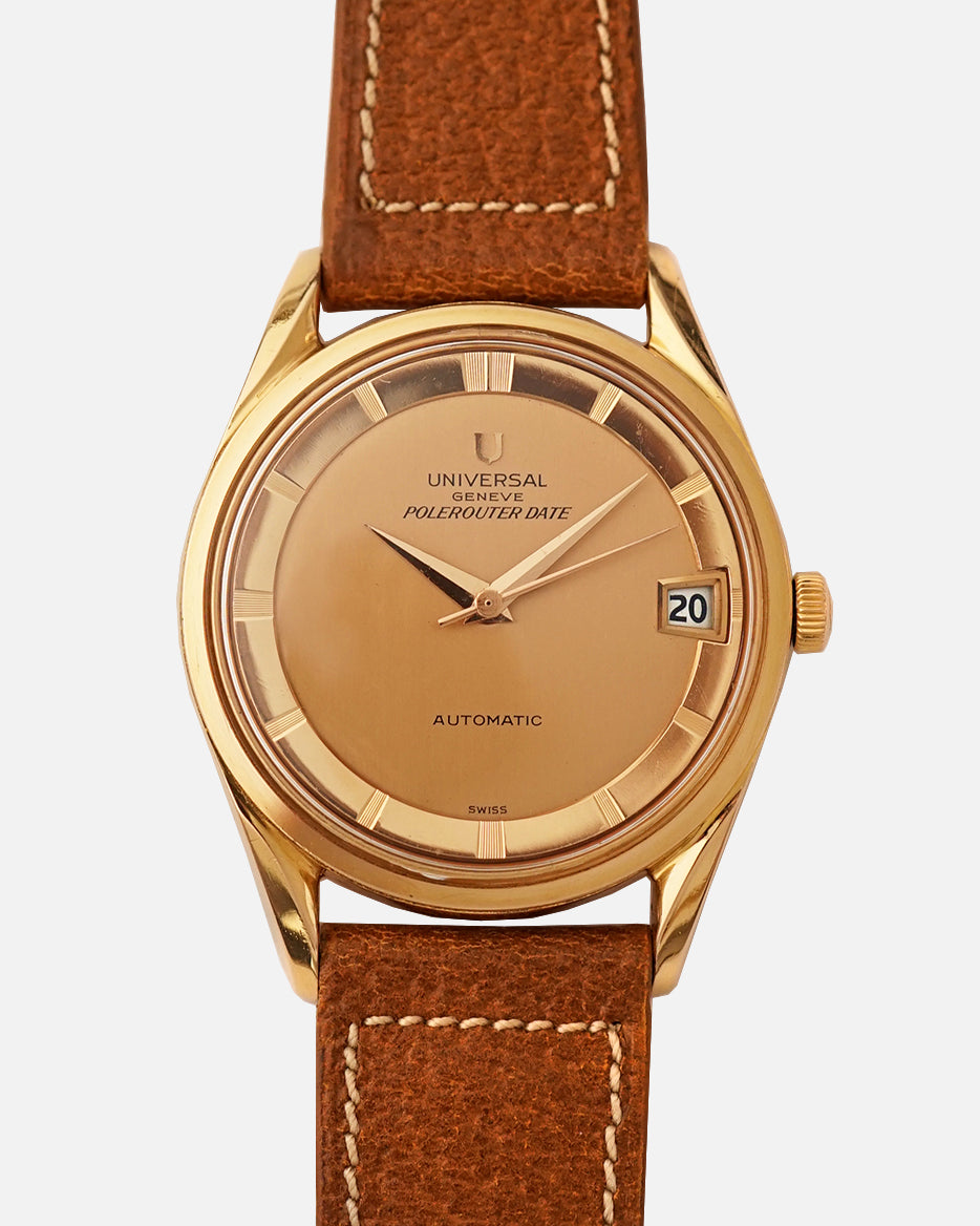 1962 Universal Genève Polerouter Date | 18Kt Rose Gold | Microtor Cal.218.2 | Box & Buckle | Ref.H 104601-1