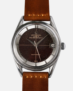 1960s Universal Genève Polerouter | Black Matte Light Tropical | Ref.204610-4 | No-Lume Dial