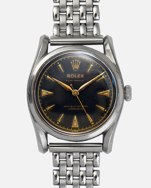 *VERY RARE* 1948 Rolex Bombé Oyster Perpetual - BubbleBack | Gilt Dial - Chapter Ring | Ref. 5018 | "OCC" Dial