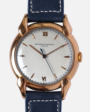 *RARE* 1940s Vacheron Constantin Cornes de Vache | Jumbo 37.5mm | 18Kr Pink Gold | Hard Enamel Dial