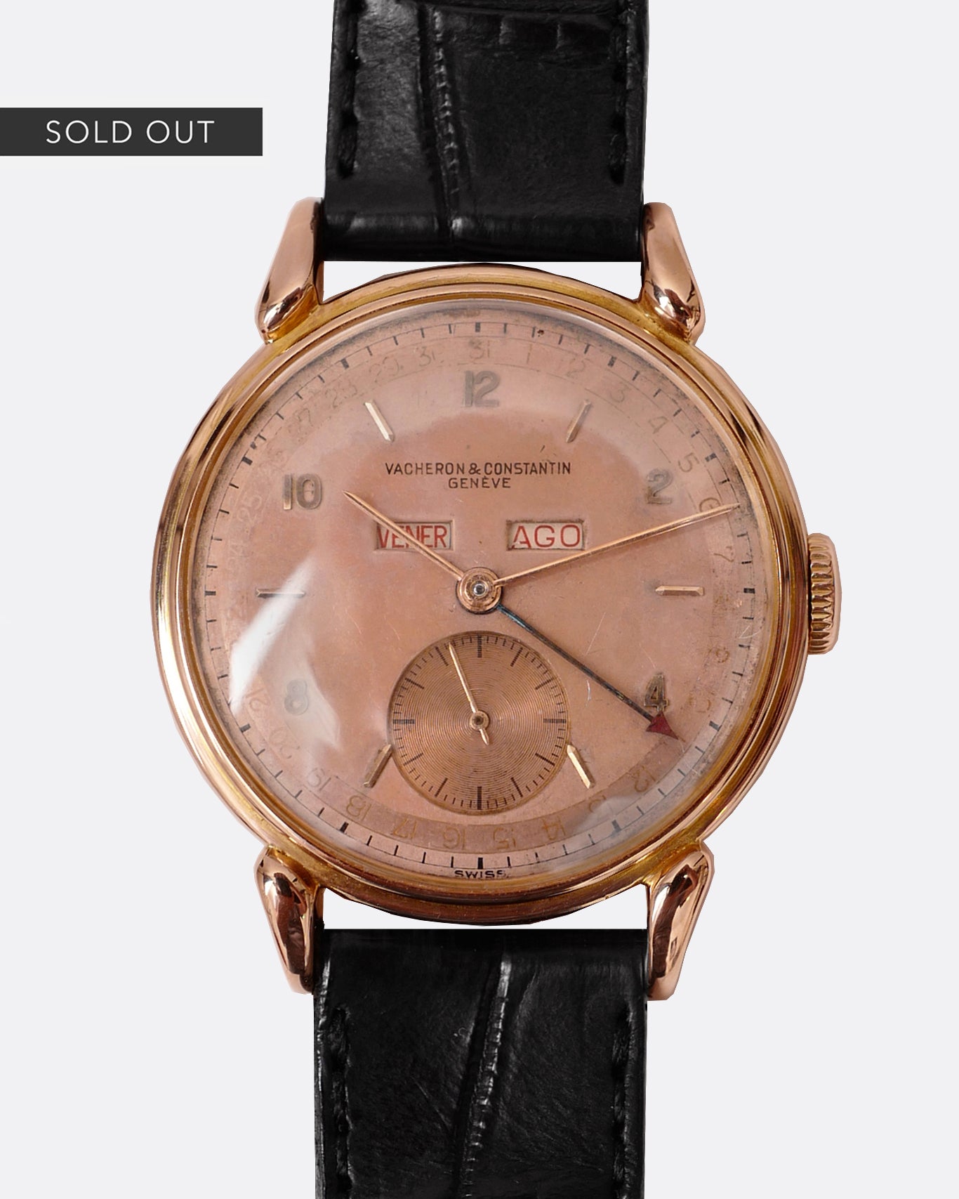 1940s Vacheron Constantin Pink Salmon Dial Ref 4240 Triple Italia 1940s Vacheron Constantin Pink Salmon Dial Ref 4240 Triple Italia