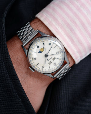 1950s Vetta Triple Calendar Moon-Phase | Cal. 13L (Valjoux 90) | Large 35,8mm | Italian Dates |
