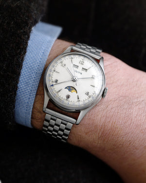 1950s Vetta Triple Calendar Moon-Phase | Cal. 13L (Valjoux 90) | Large 35,8mm | Italian Dates |